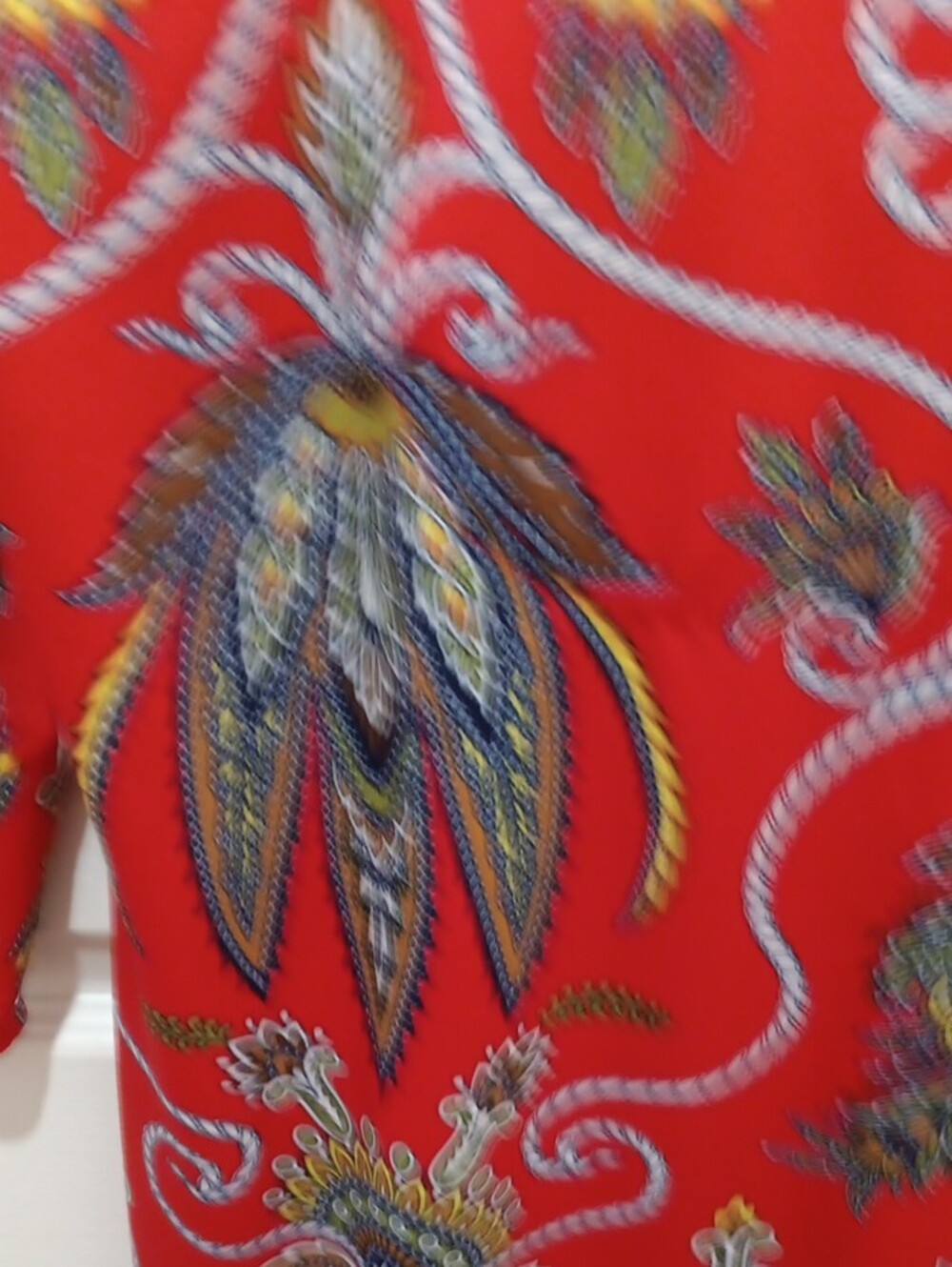 Gretchen Scott Red Paisley and Floral Print Blouse - Picture 4 of 6